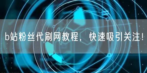 b站粉丝代刷网教程，快速吸引关注！