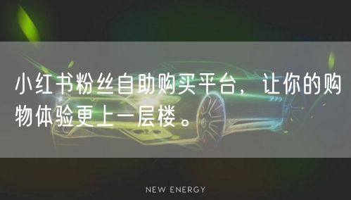 小红书粉丝自助购买平台,让你的购物体验更上一层楼。