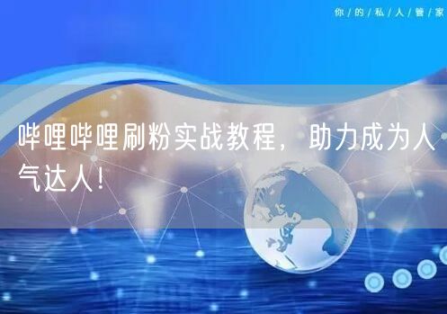 哔哩哔哩刷粉实战教程，助力成为人气达人！