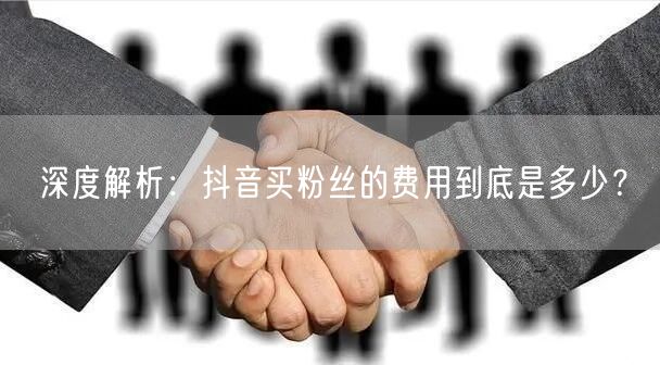 深度解析：抖音买粉丝的费用到底是多少？