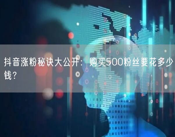 抖音涨粉秘诀大公开：购买500粉丝要花多少钱？