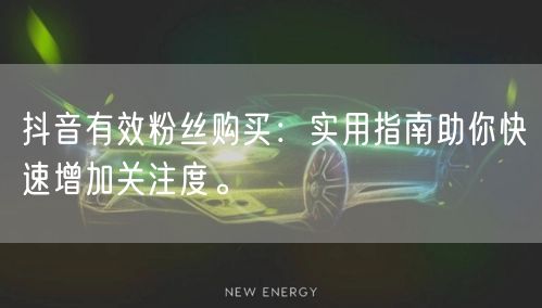 抖音有效粉丝购买：实用指南助你快速增加关注度。