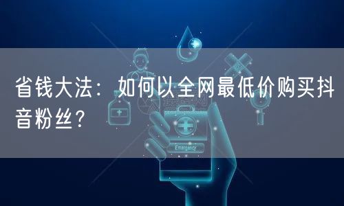 省钱大法:如何以全网最低价购买抖音粉丝?