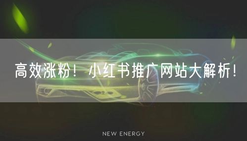 高效涨粉！小红书推广网站大解析！