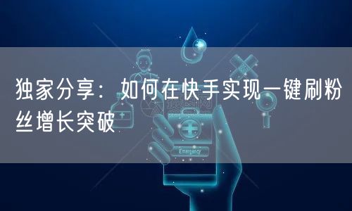 独家分享:如何在快手实现一键刷粉丝增长突破