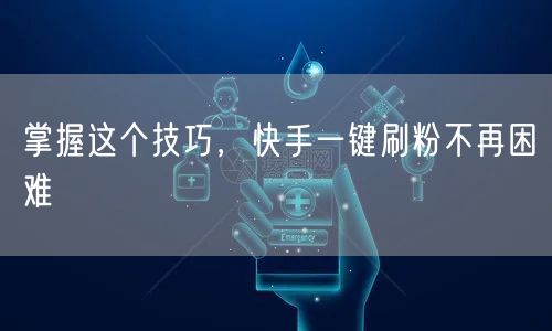 掌握这个技巧,快手一键刷粉不再困难