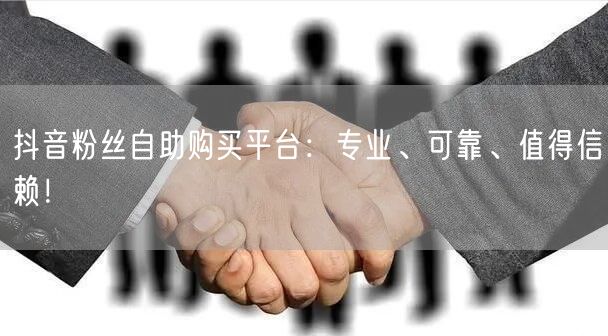 抖音粉丝自助购买平台:专业、可靠、值得信赖!