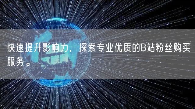 快速提升影响力，探索专业优质的B站粉丝购买服务。