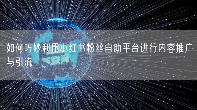 如何巧妙利用小红书粉丝自助平台进行内容推广与引流