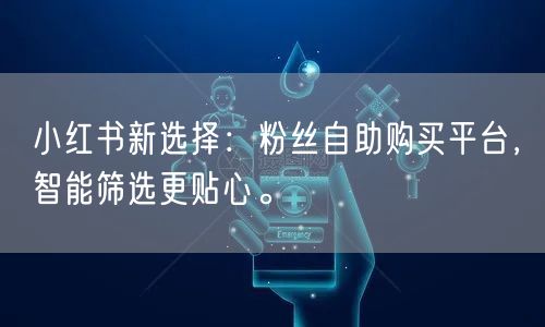 小红书新选择:粉丝自助购买平台,智能筛选更贴心。